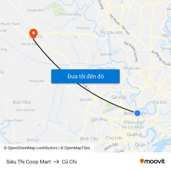 Siêu Thị Coop Mart to Củ Chi map