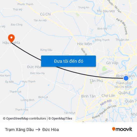 Trạm Xăng Dầu to Đức Hòa map