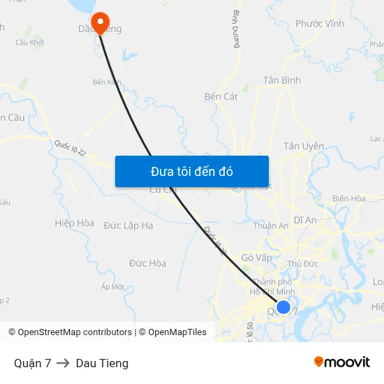 Quận 7 to Dau Tieng map