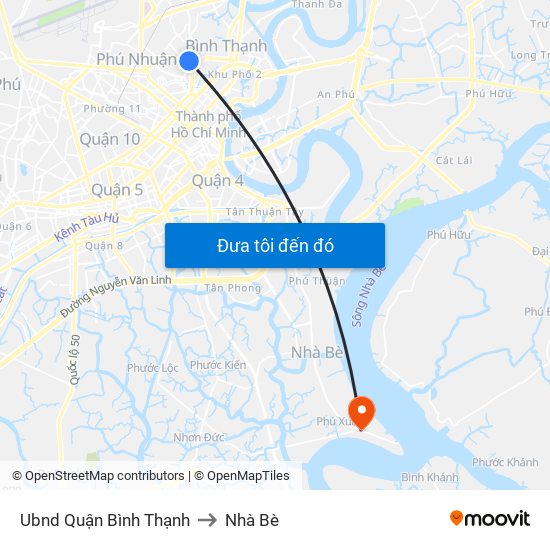 Ubnd Quận Bình Thạnh to Nhà Bè map