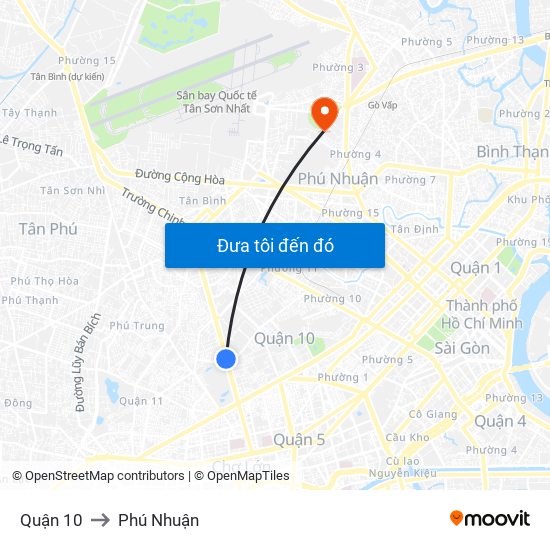 Quận 10 to Phú Nhuận map