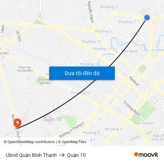 Ubnd Quận Bình Thạnh to Quận 10 map