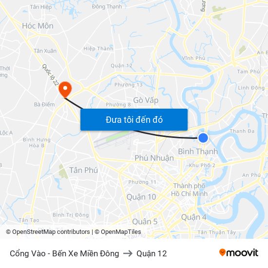 Cổng Vào - Bến Xe Miền Đông to Quận 12 map