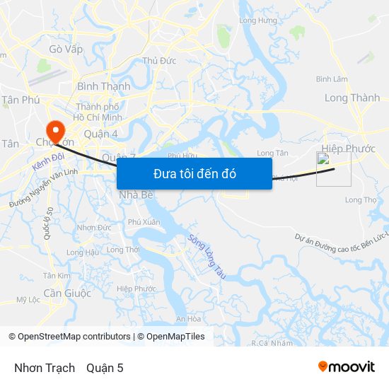 Nhơn Trạch to Quận 5 map