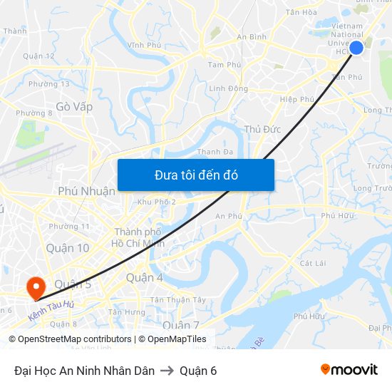 Đại Học An Ninh Nhân Dân to Quận 6 map