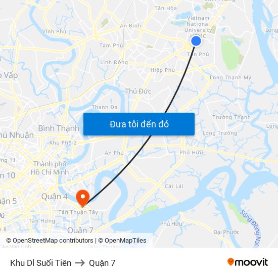 Khu Dl Suối Tiên to Quận 7 map