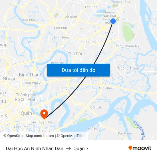 Đại Học An Ninh Nhân Dân to Quận 7 map