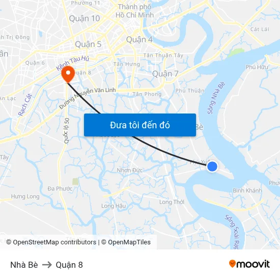 Nhà Bè to Quận 8 map