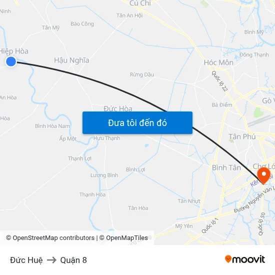 Đức Huệ to Quận 8 map