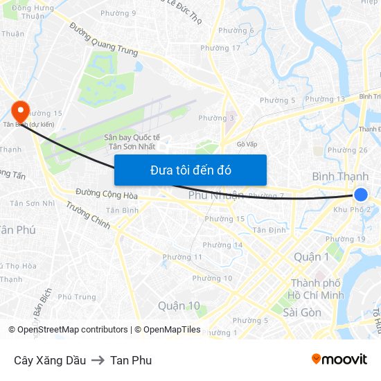 Cây Xăng Dầu to Tan Phu map