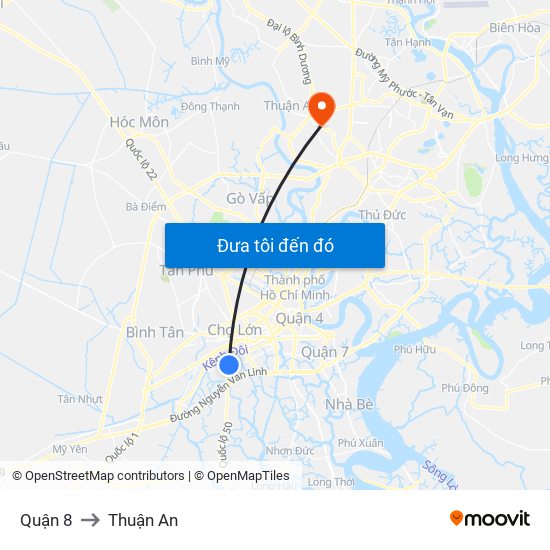 Quận 8 to Thuận An map