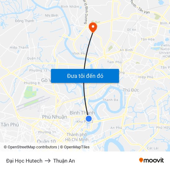 Đại Học Hutech to Thuận An map