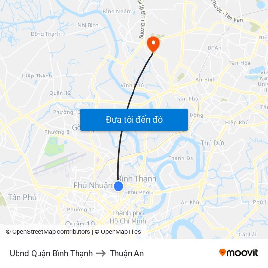 Ubnd Quận Bình Thạnh to Thuận An map