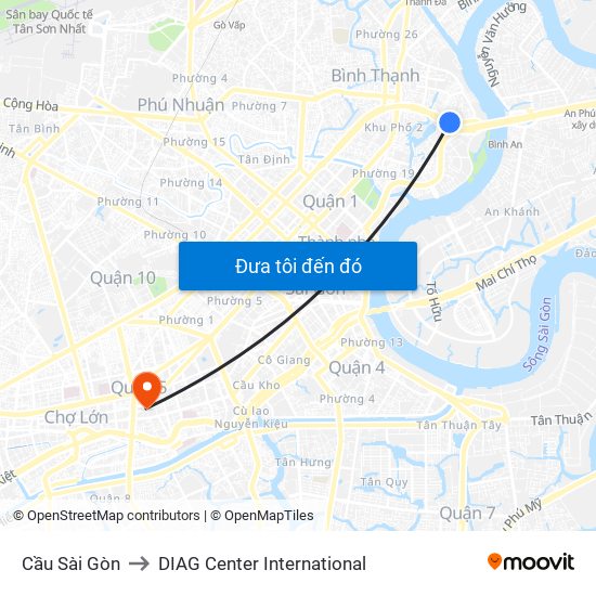 Cầu Sài Gòn to DIAG Center International map