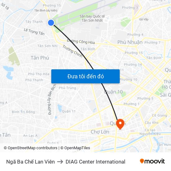 Ngã Ba Chế Lan Viên to DIAG Center International map