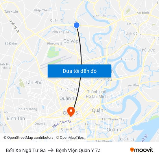 Bến Xe Ngã Tư Ga to Bệnh Viện Quân Y 7a map