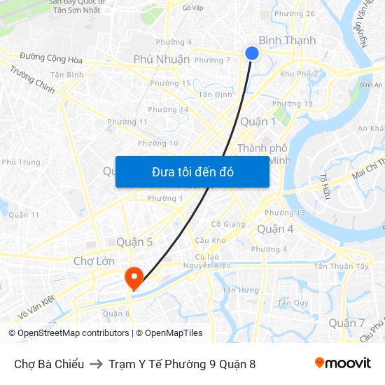 Chợ Bà Chiểu to Trạm Y Tế Phường 9 Quận 8 map