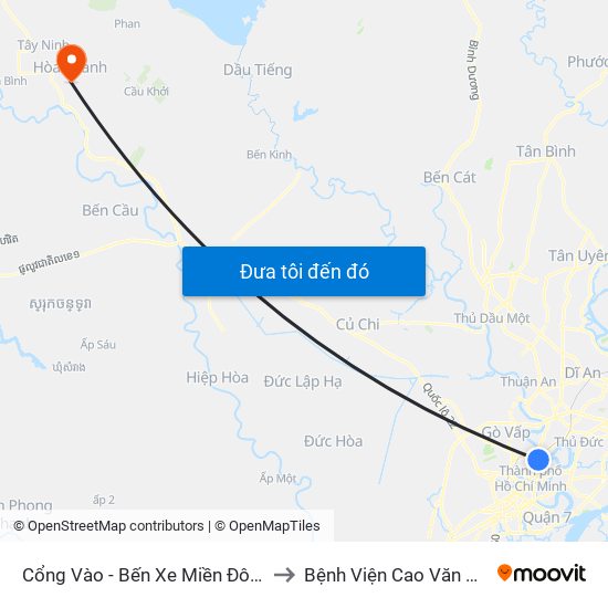 Cổng Vào - Bến Xe Miền Đông to Bệnh Viện Cao Văn Chí map