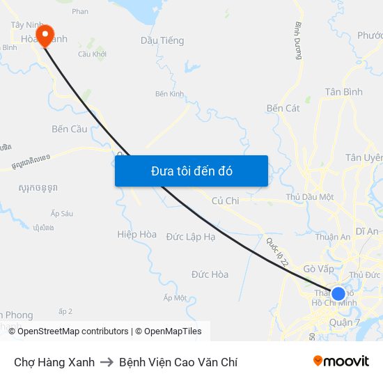 Chợ Hàng Xanh to Bệnh Viện Cao Văn Chí map