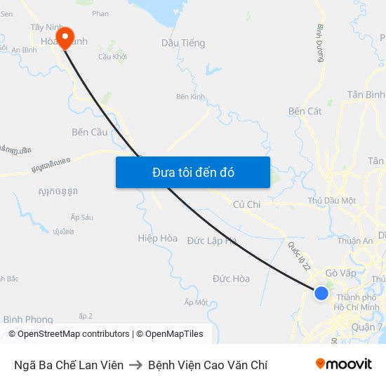 Ngã Ba Chế Lan Viên to Bệnh Viện Cao Văn Chí map