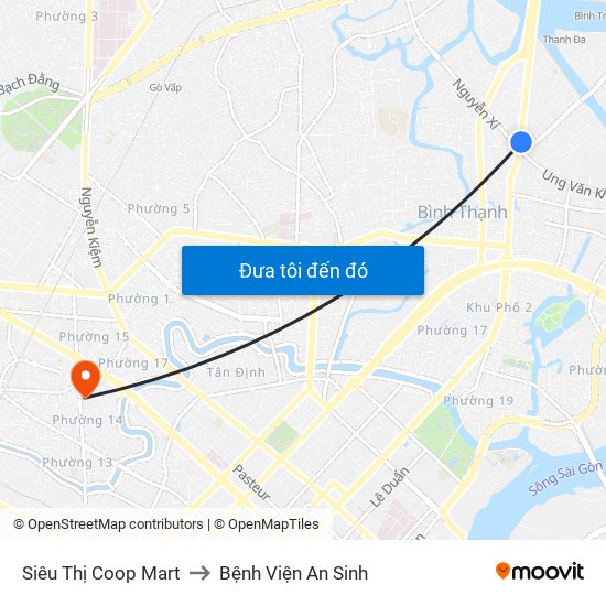 Siêu Thị Coop Mart to Bệnh Viện An Sinh map