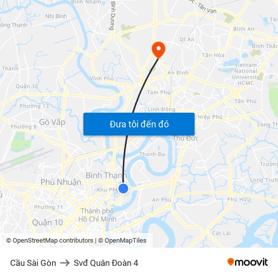 Cầu Sài Gòn to Svđ Quân Đoàn 4 map