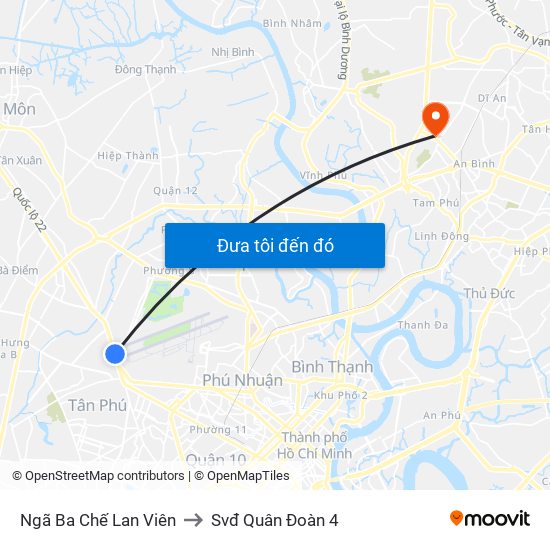 Ngã Ba Chế Lan Viên to Svđ Quân Đoàn 4 map