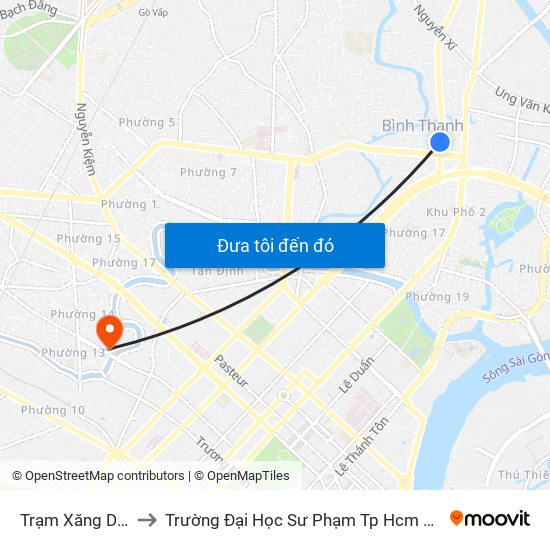 Trạm Xăng Dầu to Trường Đại Học Sư Phạm Tp Hcm Cs2 map