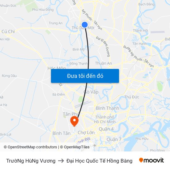 TrườNg HùNg Vương to Đại Học Quốc Tế Hồng Bàng map