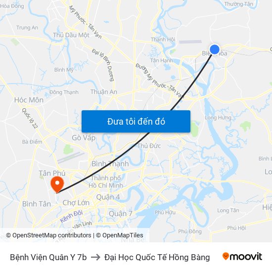 Bệnh Viện Quân Y 7b to Đại Học Quốc Tế Hồng Bàng map