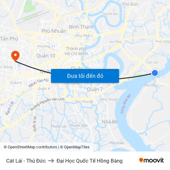 Cát Lái - Thủ Đức to Đại Học Quốc Tế Hồng Bàng map