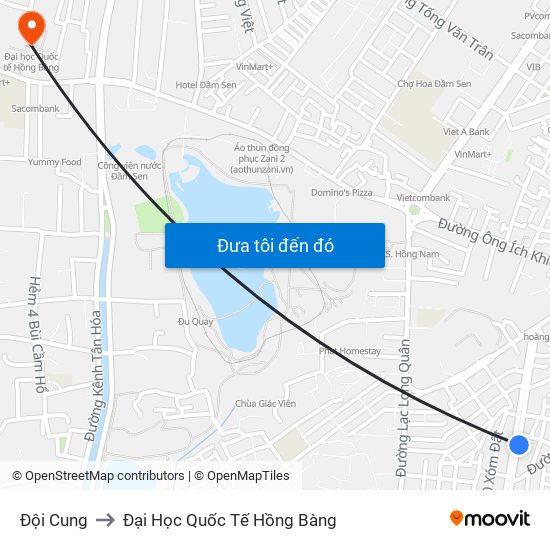 Đội Cung to Đại Học Quốc Tế Hồng Bàng map