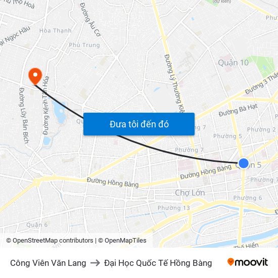 Công Viên Văn Lang to Đại Học Quốc Tế Hồng Bàng map