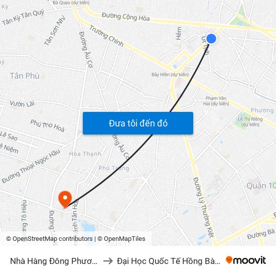 Nhà Hàng Đông Phương to Đại Học Quốc Tế Hồng Bàng map