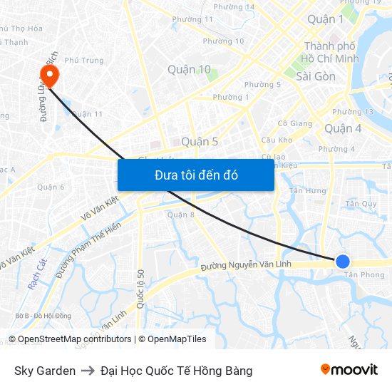 Sky Garden to Đại Học Quốc Tế Hồng Bàng map