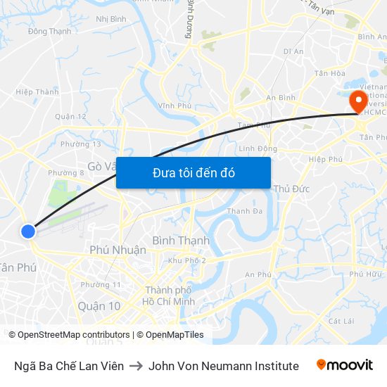 Ngã Ba Chế Lan Viên to John Von Neumann Institute map
