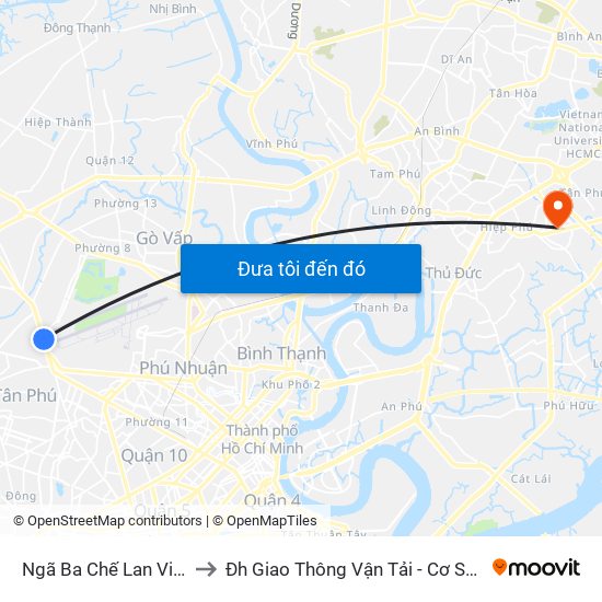 Ngã Ba Chế Lan Viên to Đh Giao Thông Vận Tải - Cơ Sở 2 map