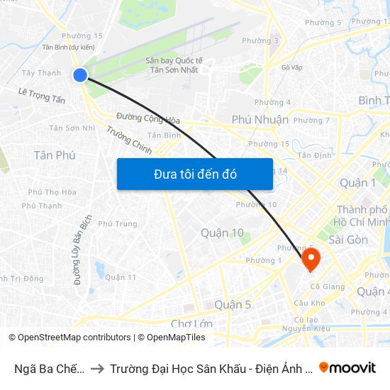 Ngã Ba Chế Lan Viên to Trường Đại Học Sân Khấu - Điện Ảnh Thành Phố Hồ Chí Minh map
