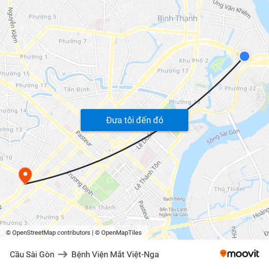 Cầu Sài Gòn to Bệnh Viện Mắt Việt-Nga map