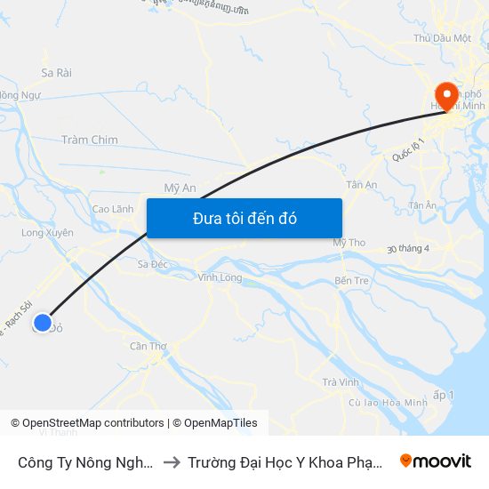 Công Ty Nông Nghiệp Cờ Đỏ to Trường Đại Học Y Khoa Phạm Ngọc Thạch map