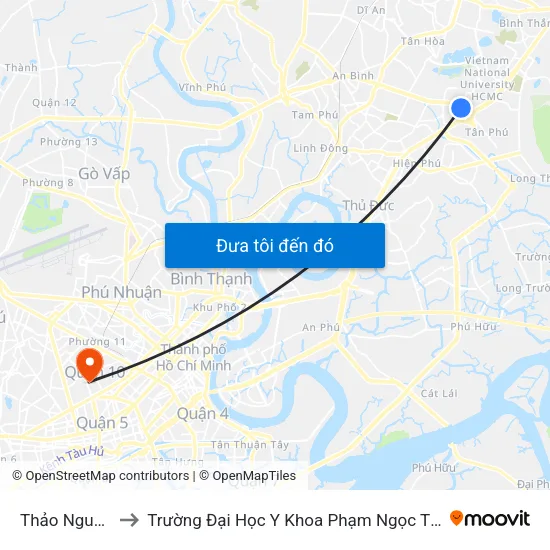 Thảo Nguyên to Trường Đại Học Y Khoa Phạm Ngọc Thạch map