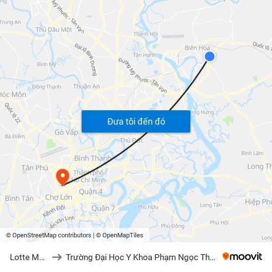 Lotte Mart to Trường Đại Học Y Khoa Phạm Ngọc Thạch map