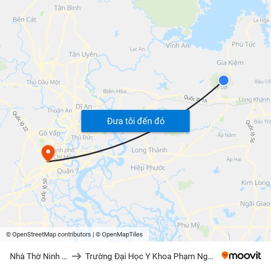 Nhà Thờ Ninh Phát to Trường Đại Học Y Khoa Phạm Ngọc Thạch map