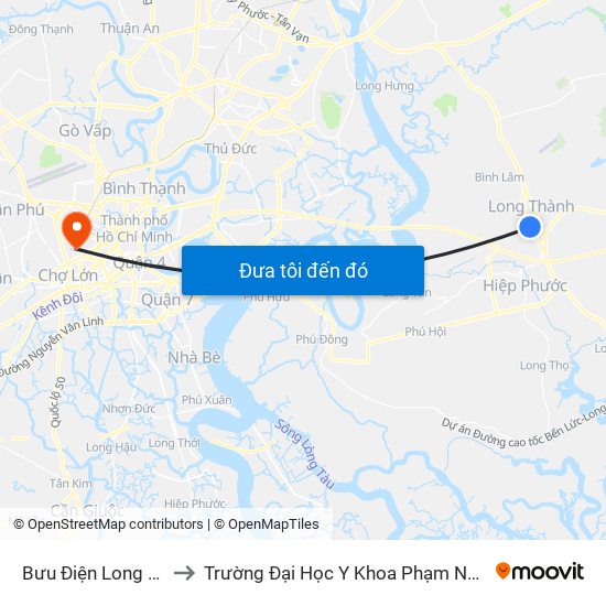 Bưu Điện Long Thành to Trường Đại Học Y Khoa Phạm Ngọc Thạch map