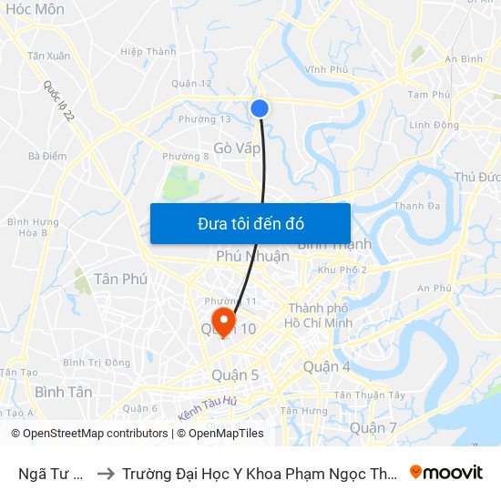 Ngã Tư Ga to Trường Đại Học Y Khoa Phạm Ngọc Thạch map