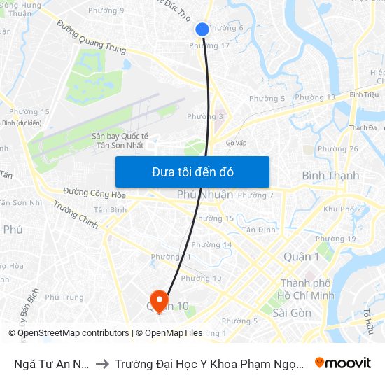 Ngã Tư An Nhơn to Trường Đại Học Y Khoa Phạm Ngọc Thạch map