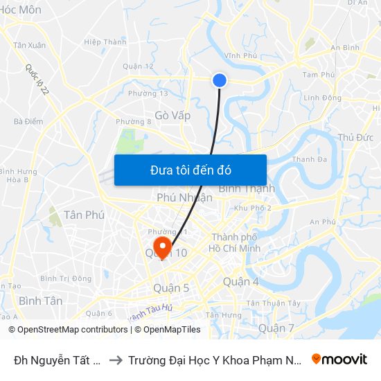 Đh Nguyễn Tất Thành to Trường Đại Học Y Khoa Phạm Ngọc Thạch map