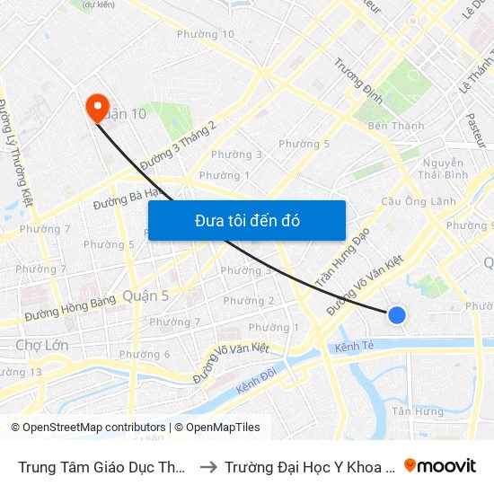 Trung Tâm Giáo Dục Thường Xuyên Quận 4 to Trường Đại Học Y Khoa Phạm Ngọc Thạch map