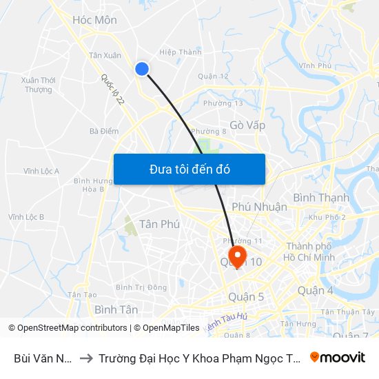 Bùi Văn Ngữ to Trường Đại Học Y Khoa Phạm Ngọc Thạch map