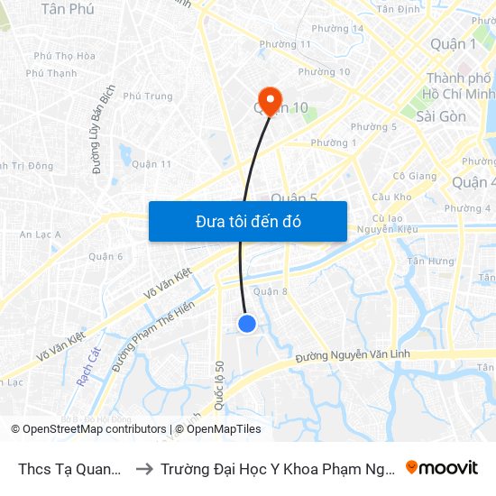 Thcs Tạ Quang Bửu to Trường Đại Học Y Khoa Phạm Ngọc Thạch map